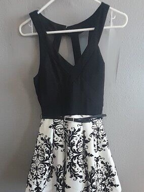 Crystal Doll Juniors Flocked Fit & Flare Dress